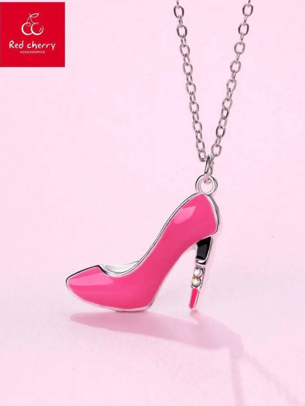Pink High Heel‎ Pendant Necklace